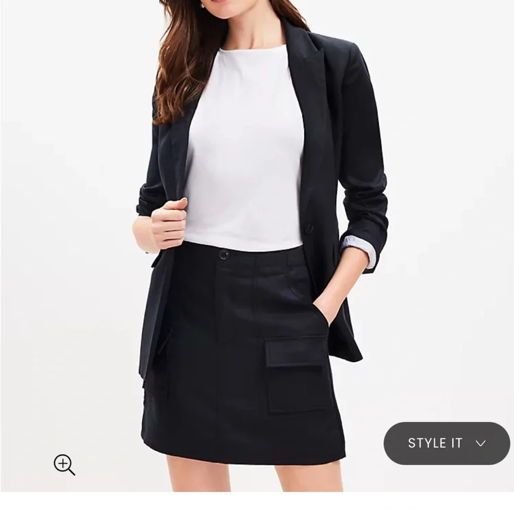 Loft Ann Taylor Black Cargo Skirt Sz 0 - Picture 4 of 9